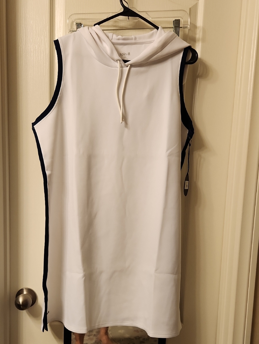 Spin-It by Tail Activewear NWT XXL Sleeveless Hooded Dress Chalk/Navy